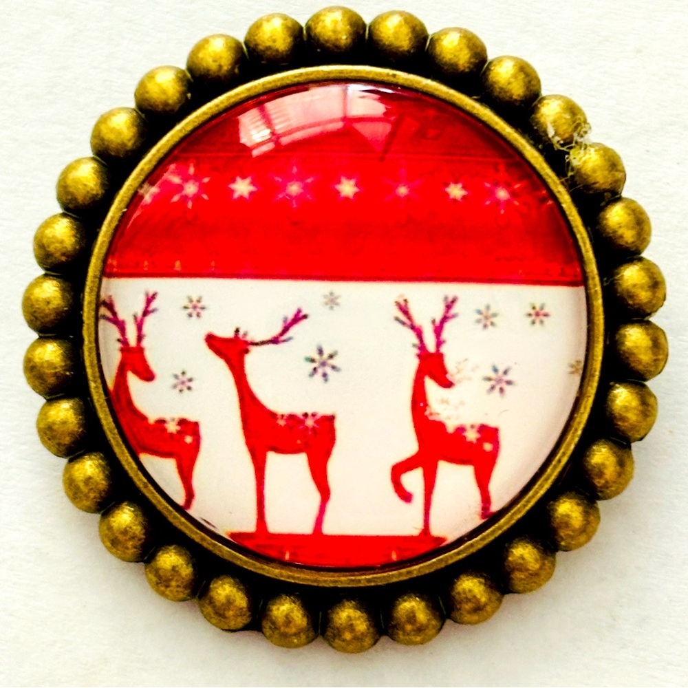 Ugly Xmas Sweater Print Brooch, NWT, Unisex, Handmade